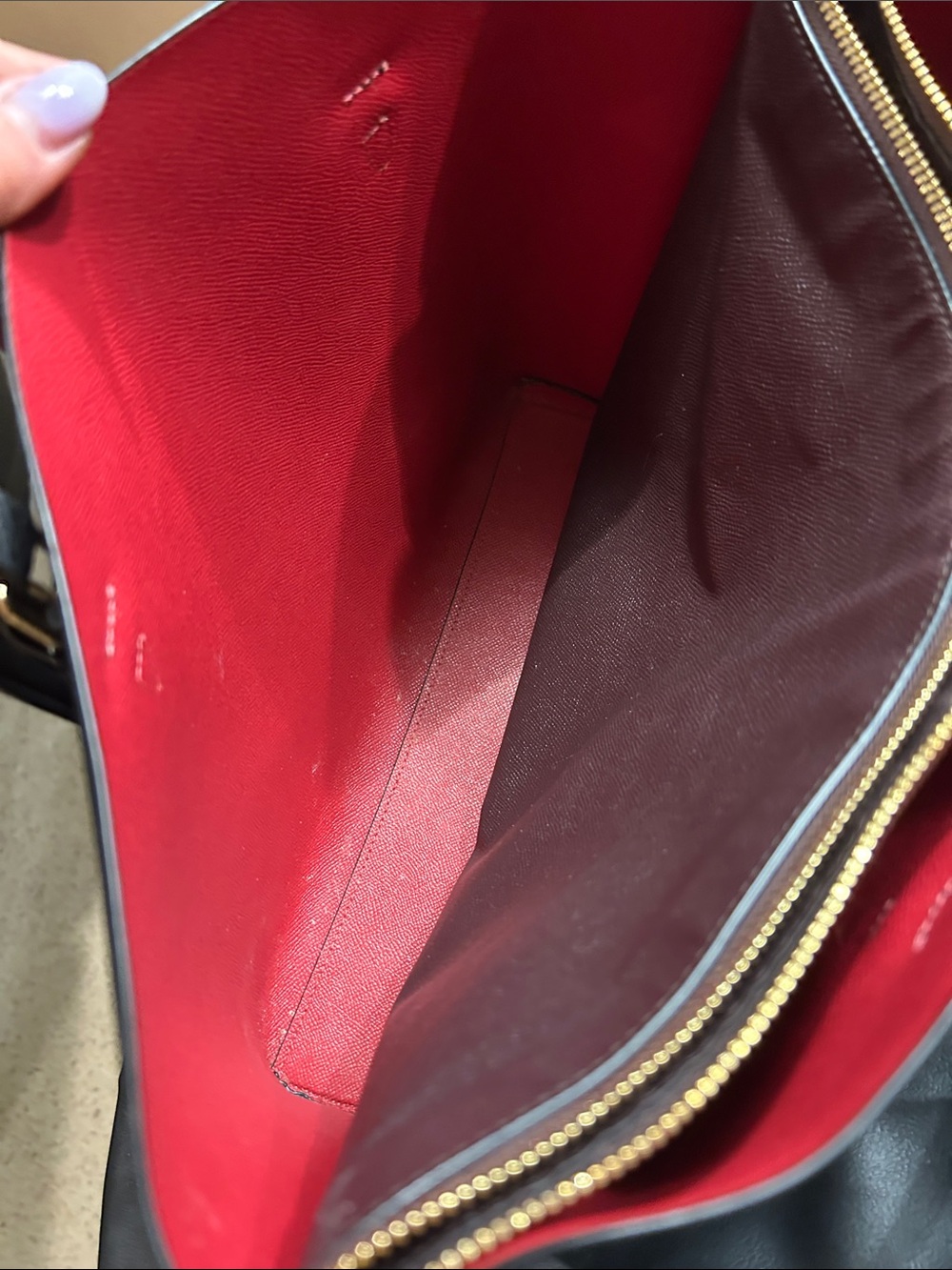 Coach Black Leather Tote with Gold Logo and Tag - Picture 6 of 17